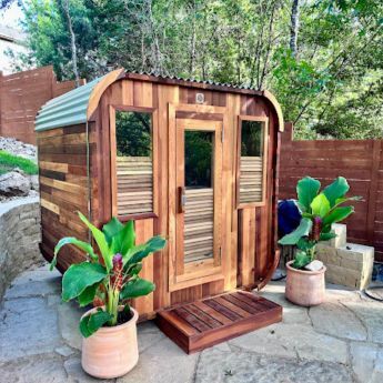 Outdoor cedar saunas