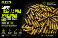 Lapua .338 Lapua Magnum Once Fired Brass – Premium Quality for Precision Reloading