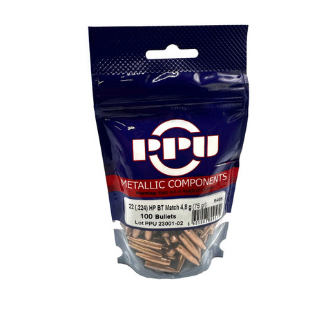 PPU 75gr HPBT Match Bullets .224 Dia (#B495) – Pack of 100 Shooting Accessories PPU G-TEN