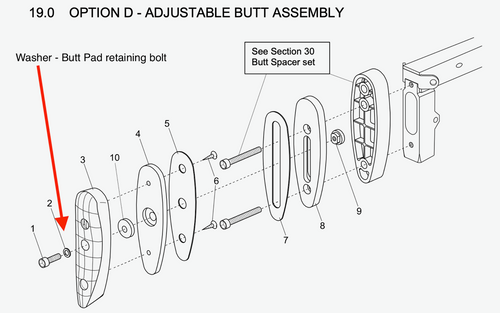 Accuracy International Butt Pad Retaining Bolt Washer – Part No. 0951