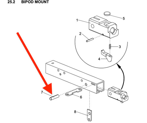 Accuracy International Bipod Mount Spirol Pin – AI Part No. 0918 - New