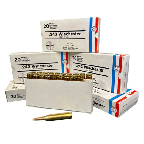 PPU .243 Winchester 100gr SP Prvi Partizan Rifle Ammunition - Contact to purchase Ammunition PPU G-TEN