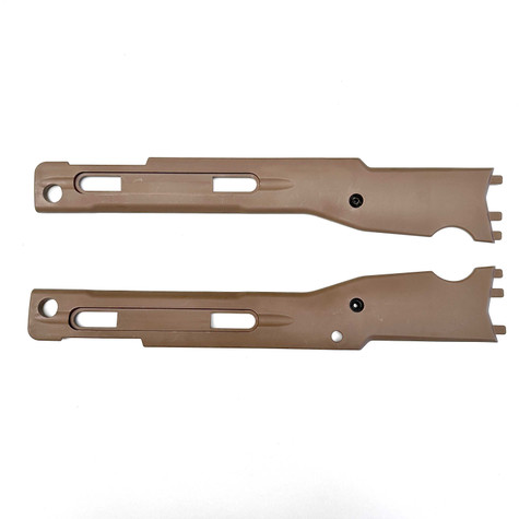 Accuracy International AT Front Stock Side Assembly Without Inserts - Pale Brown Pair Shooting Accessories Accuracy International G-TEN