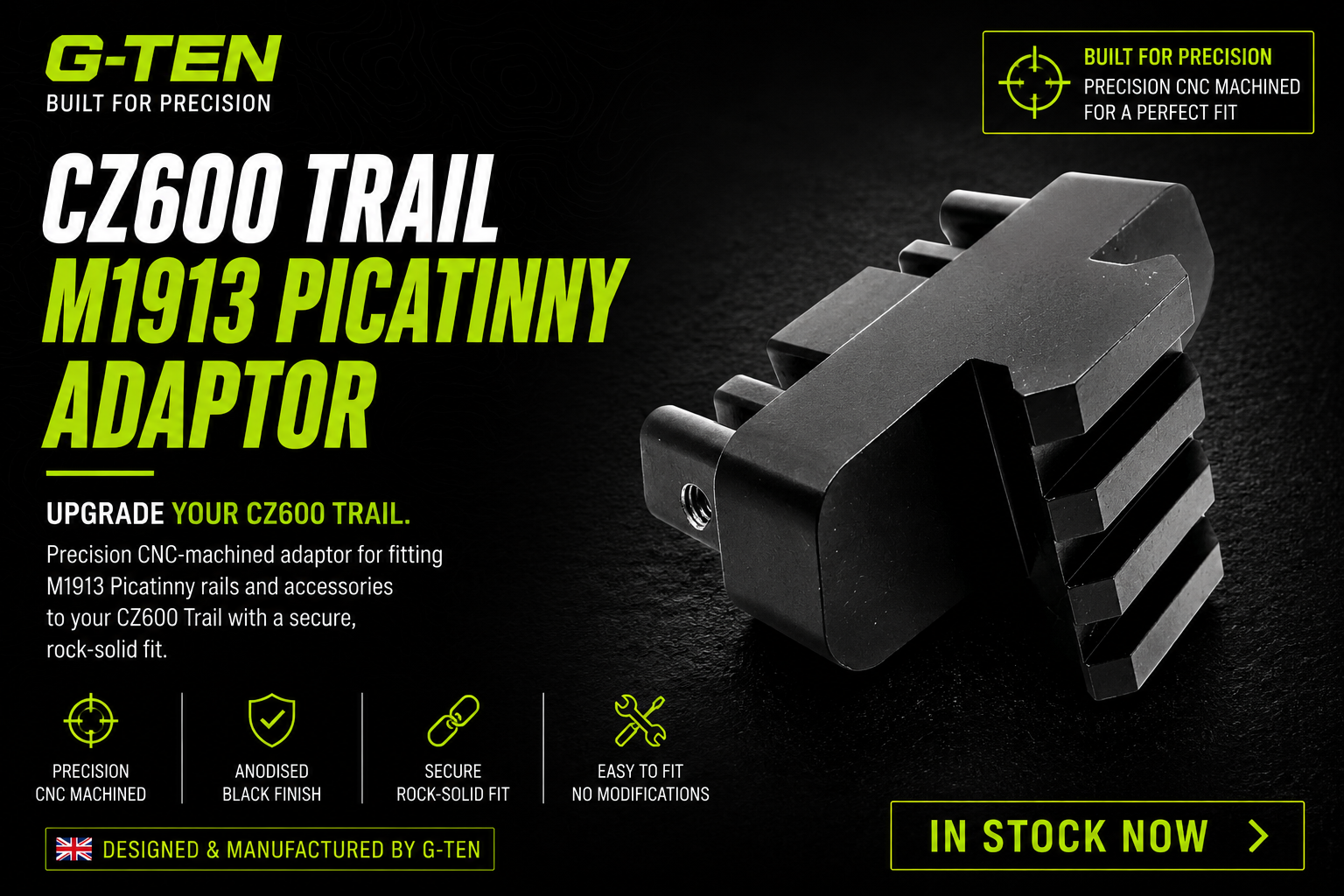 G-TEN CZ600 Trail M1913 Picatinny Adaptor – Expand the Potential of Your CZ600 Trail