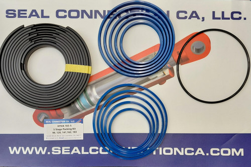 HYVA 183-5
Dimension: 99MM, 120MM, 141MM, 162MM, 183MM
Type: Five stage Packing Kit
Price: $250.00
