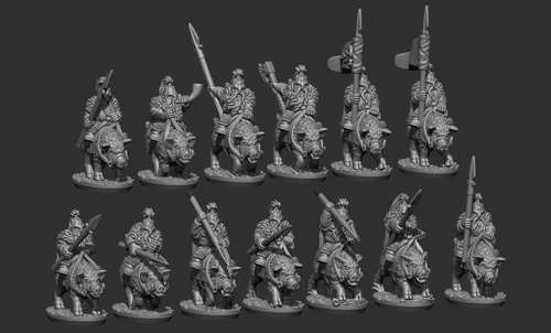 Norse Dwarf Boar Cavalry (10mm/15mm) by Varus Miniatures