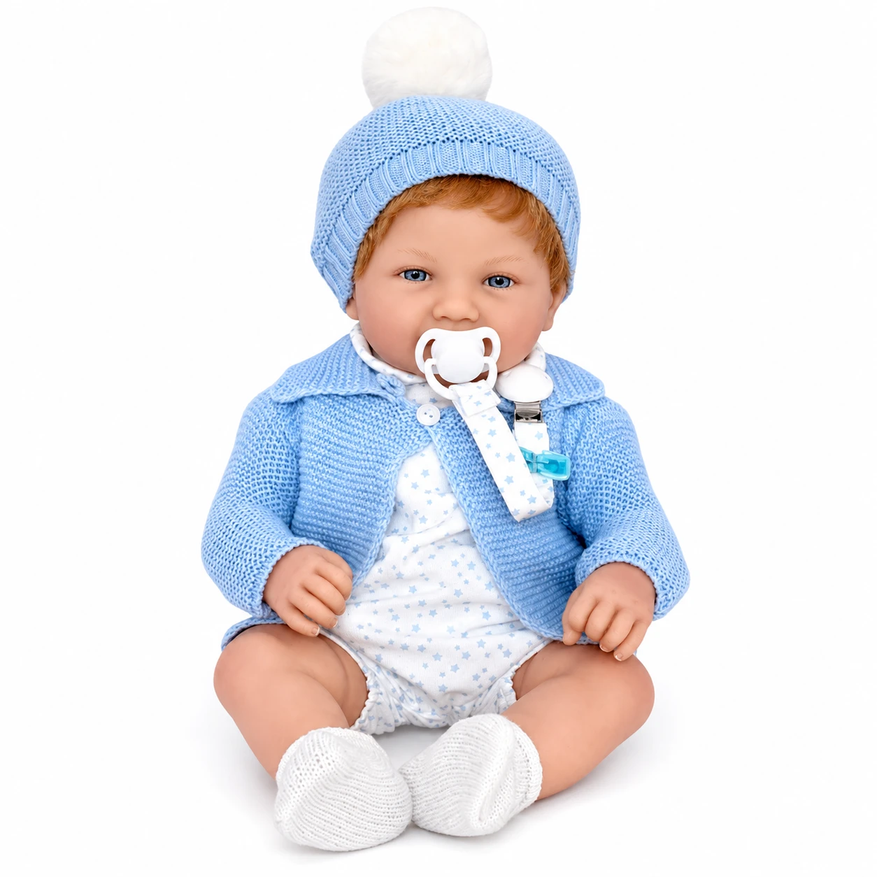 Connor – 20-Inch Reborn Baby Doll with Red Hair & Sparkly Blue 