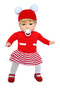 Ellie, the Adorable 18-Inch Toddler Baby Doll in Christmas Dress with Pom Pom Hat