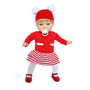 Ellie, the Adorable 18-Inch Toddler Baby Doll in Christmas Dress with Pom Pom Hat