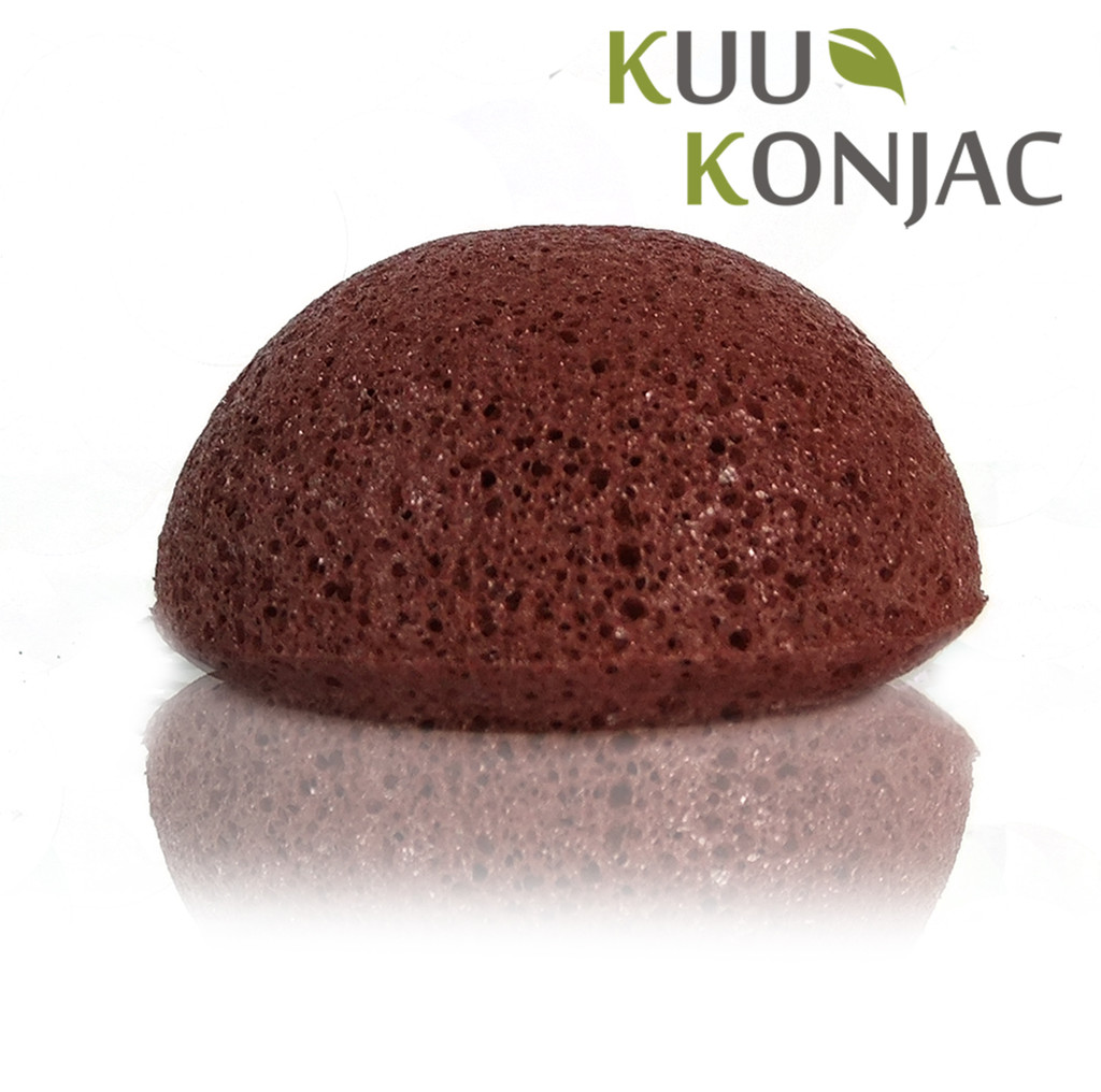 KUU Konjac Sponge with French Red Clay : Dry, Sensitive and/or Mature Skin