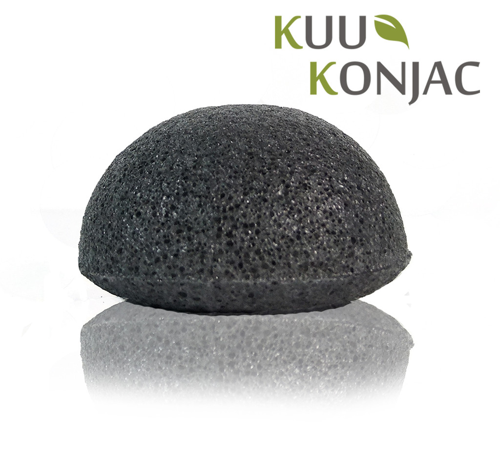 KUU Konjac Sponge with Bamboo Charcoal : Dry, Acne prone and Problematic Skin
