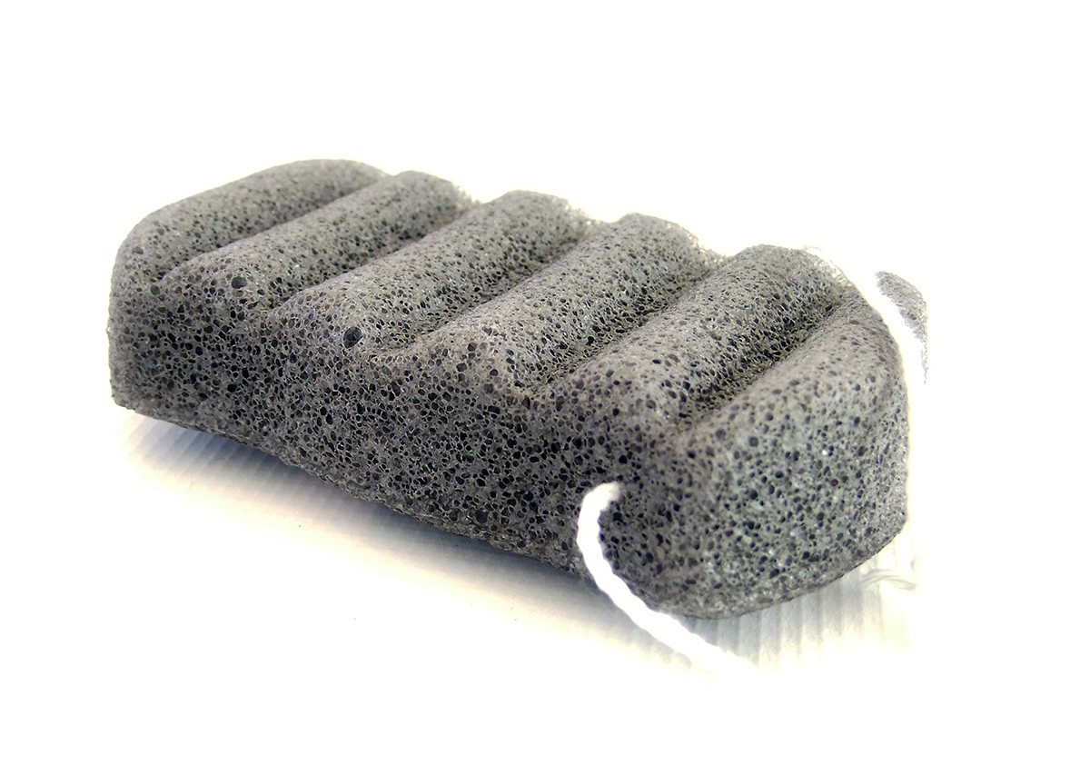 KUU Konjac 6 Wave Bamboo Charcoal Body Sponge