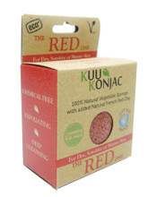 KUU Konjac Sponge with French Red Clay : Dry, Sensitive and/or Mature Skin