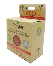 KUU Konjac Sponge with French Red Clay : Dry, Sensitive and/or Mature Skin