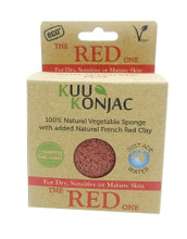 KUU Konjac Sponge with French Red Clay : Dry, Sensitive and/or Mature Skin