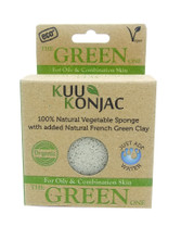 KUU Konjac Sponge with French Green Clay : Oily and Combination Skin Types