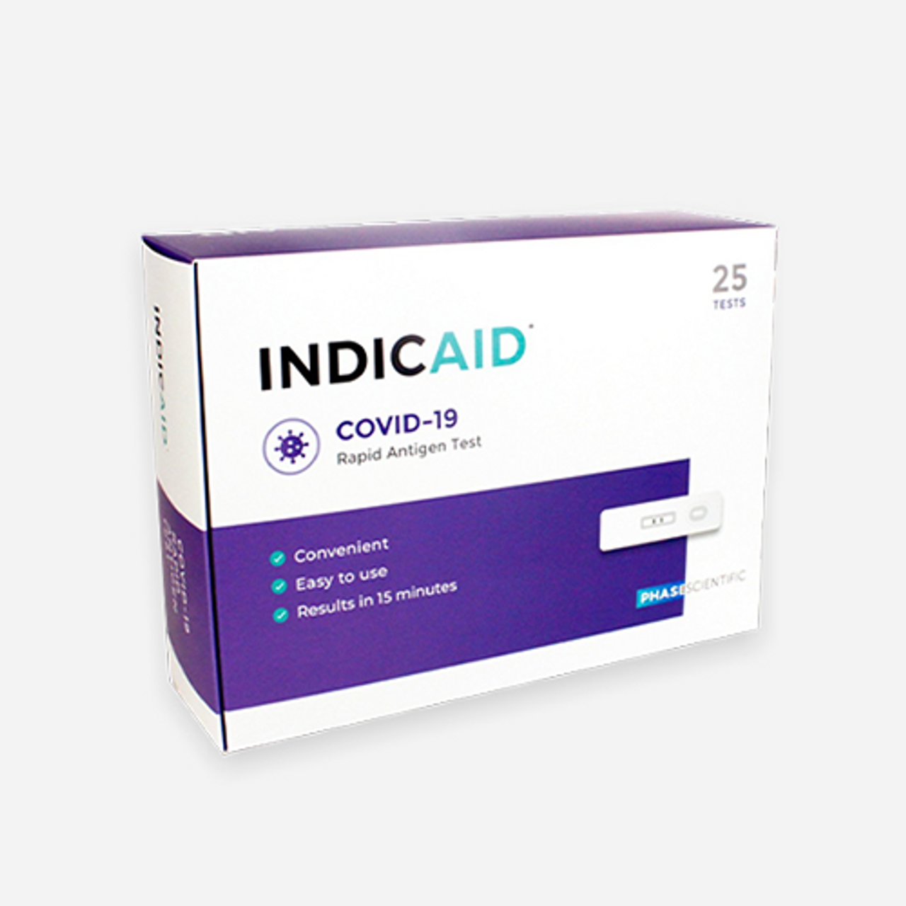 Indicaid™ COVID-19  Rapid Test  Nasal Swab (25 Pack) ($5 Each and in Stock)