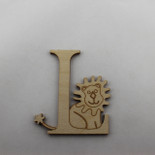 "L is for Lion" / Whimsical Wooden Alphabet Letter