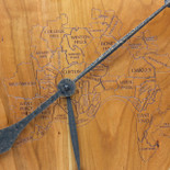 Barrel head clock with Cincy map - close up detail