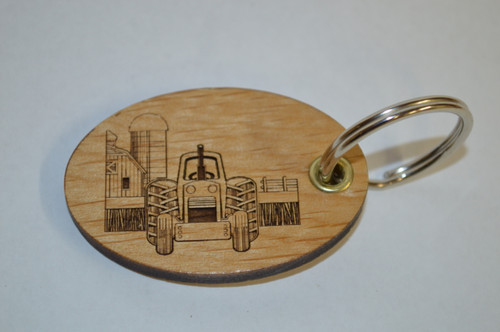 Tractor on Farm Key Ring