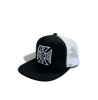 West Coast Choppers | OG Cross 6 Panel Flat Bill Hat | Black/White