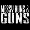 GRUNT STYLE-MESSY BUNS & GUNS WOMEN'S V-NECK-BLACK