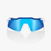 SPEEDCRAFT SL Matte White/Metallic Blue | HiPER Blue Multilayer Mirror Lens