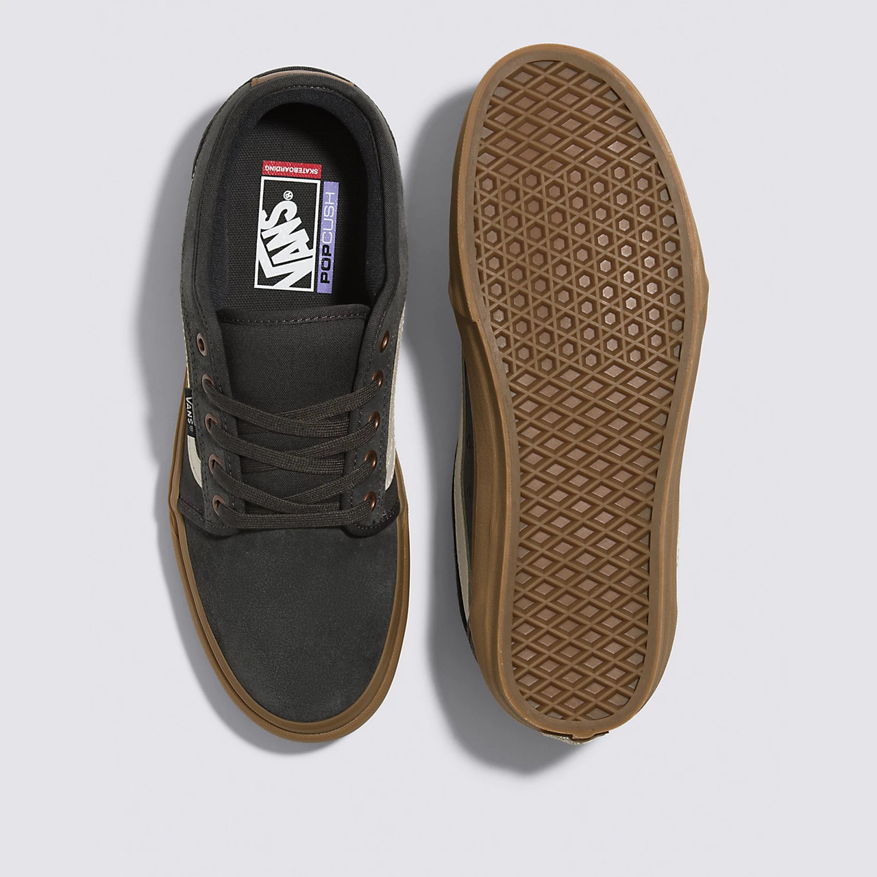 VANS-CHUKKA LOW SIDESTRIPE-DARK GREY/GUM