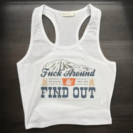 FAFO Cropped Tank | White