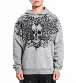 AFFLICTION | Deadly Pullover Hoodie | NATURAL GREY LAVA WASH