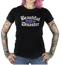 BEAUTIFUL DISASTER | Re-Defined Scoop Tee | BLACK