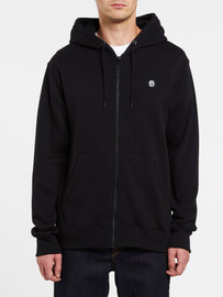 VOLCOM-SINGLE STONE ZIP HOODIE-BLACK