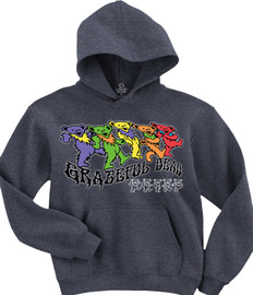 GRATEFUL DEAD | Trippy Bears Hoodie | Dark Heather Charcoal