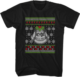 AC/DC-TACKY CHRISTMAS SWEATER-S/S TEE-BLACK