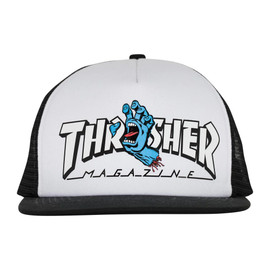 SANTA CRUZ x THRASHER-Screaming Logo Snapback Hat-White/Grey