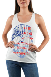 BEAUTIFUL DISASTER | Bella Racerback Tank | White