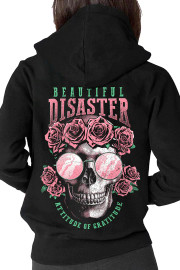 BEAUTIFUL DISASTER | Attitude Of Gratitude Zip Hoodie | Black