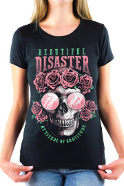 BEAUTIFUL DISASTER | Attitude of Gratitude Scoop Tee | Black