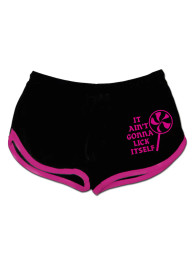 PINKY STAR | It Ain't Gonna Lick Itself Shorts | Black/Pink