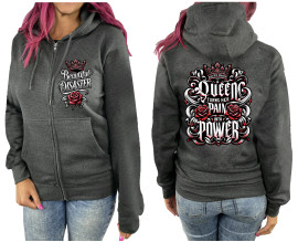 BEAUTIFUL DISASTER | Pain Into Power Zip Hoodie | Heather Charcoal Grey