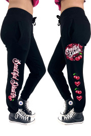 BEAUTIFUL DISASTER | Cherry Bomb Sweat Pant | Black