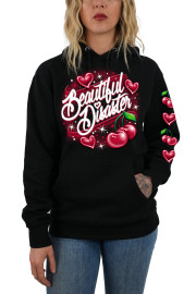 BEAUTIFUL DISASTER | Cherry Bomb Pullover Hoodie | Black