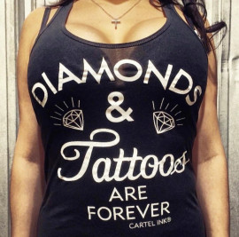 CARTEL INK | Diamonds & Tattoos Racerback Tank | Black