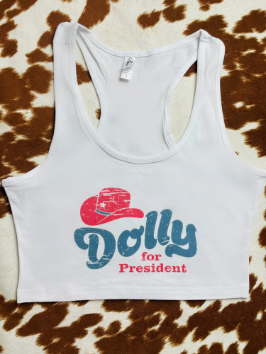 D is For President Crop Tank | White