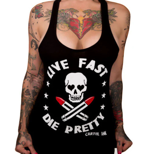 CARTEL INK | Live Fast Die Pretty Tank | BLACK