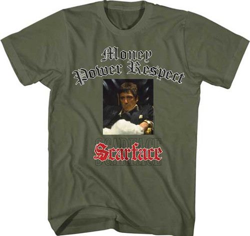 Scarface | Glitter Logo S/S Tee | Military Green