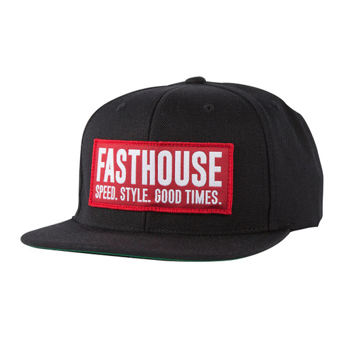 FASTHOUSE-BLOCKHOUSE SNAPBACK HAT-BLACK/RED