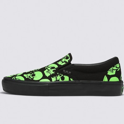 VANS | Skate Slip-On | Black/Green Glow Skulls