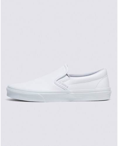 VANS | Classic Slip-On(Tumble) | True White Leather