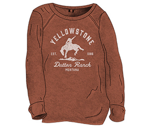 YELLOWSTONE | Bucking Horse Women's Sweatshirt | Rust